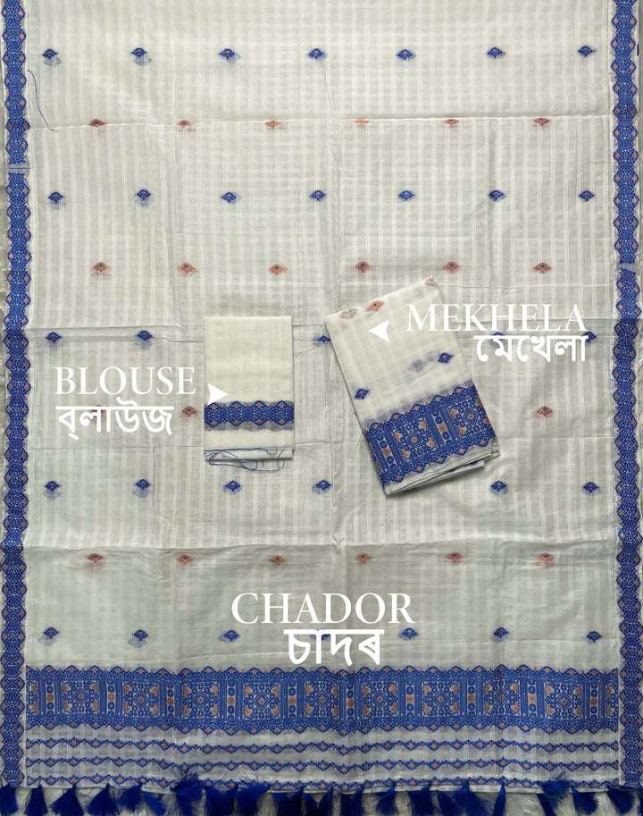 Ready-To-Wear Cotton Checks* Mekhela Sador