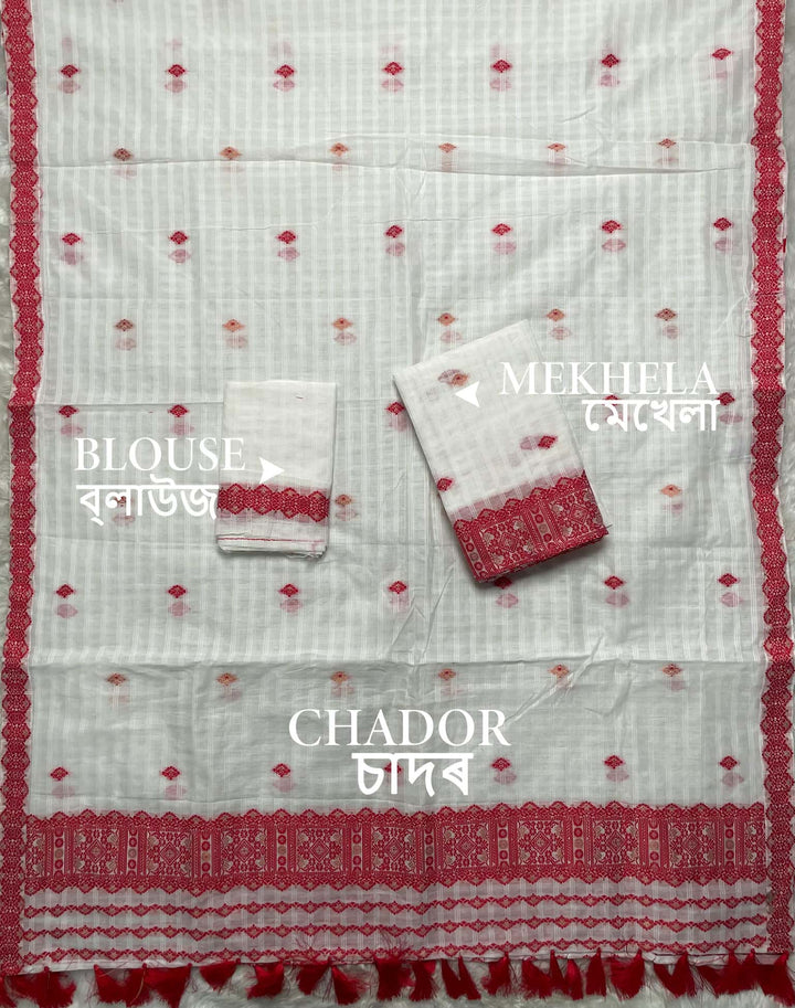 Ready-To-Wear Cotton Checks* Mekhela Sador