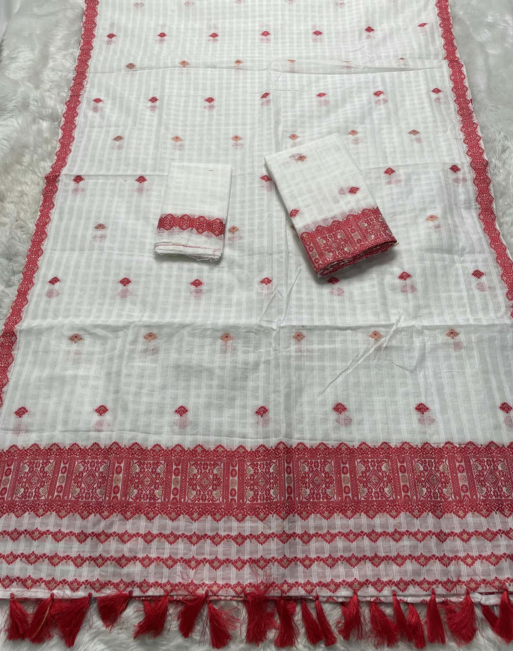 Ready-To-Wear Cotton Checks* Mekhela Sador