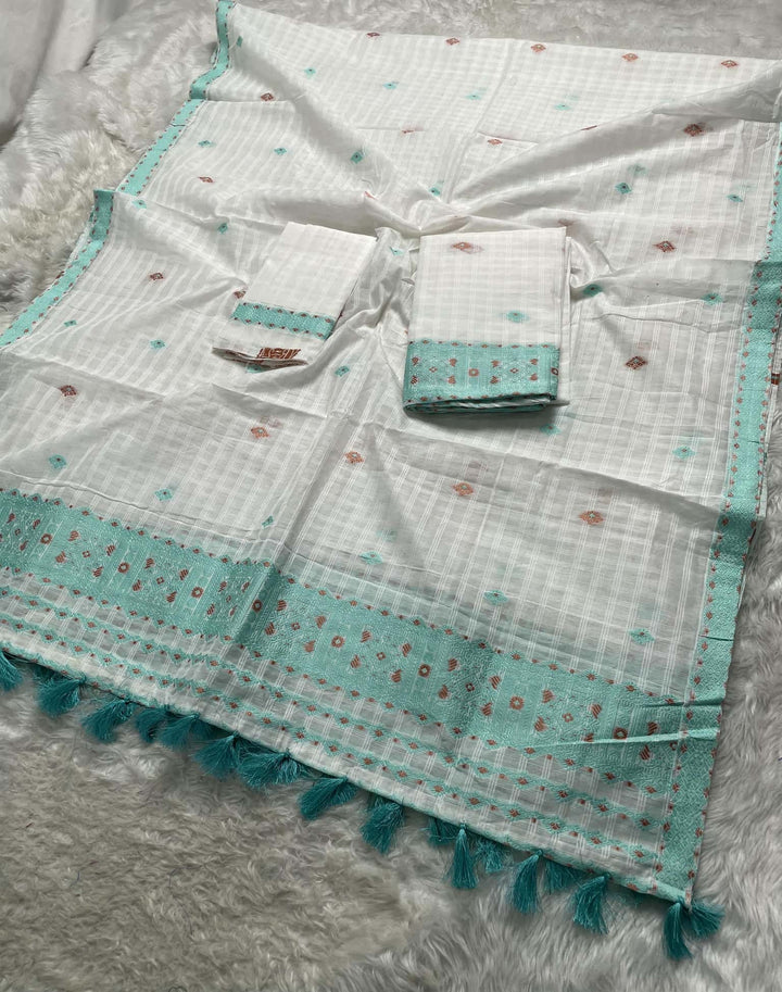 Ready-To-Wear Cotton Checks* Mekhela Sador