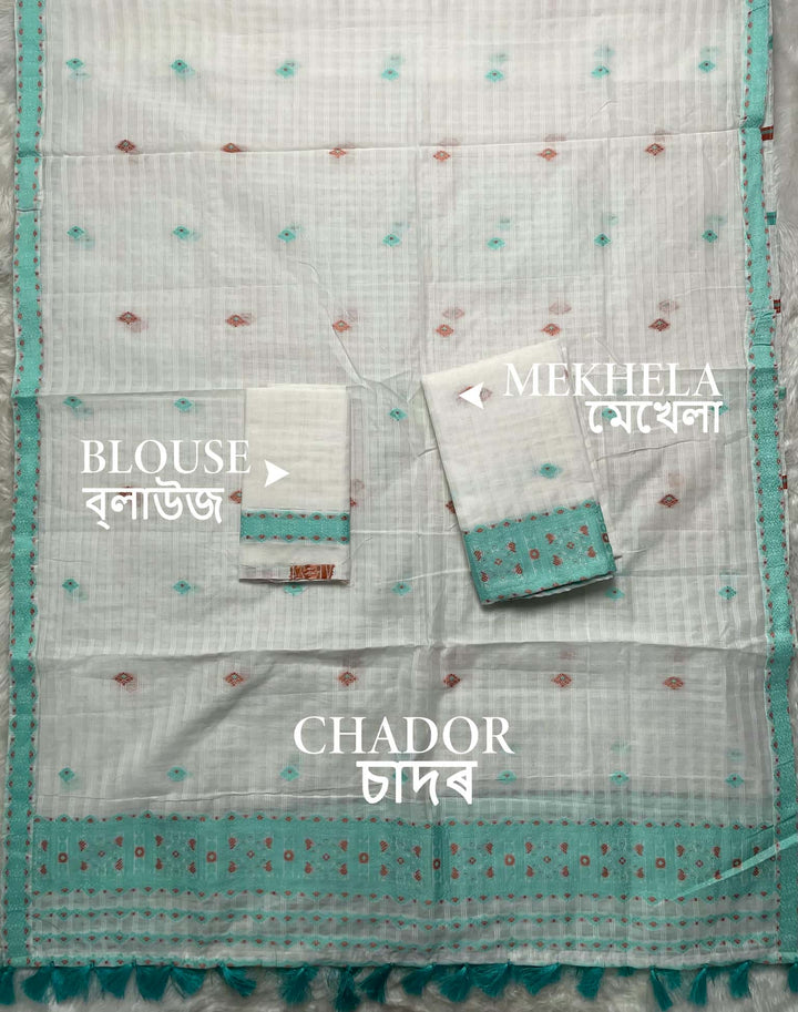 Ready-To-Wear Cotton Checks* Mekhela Sador