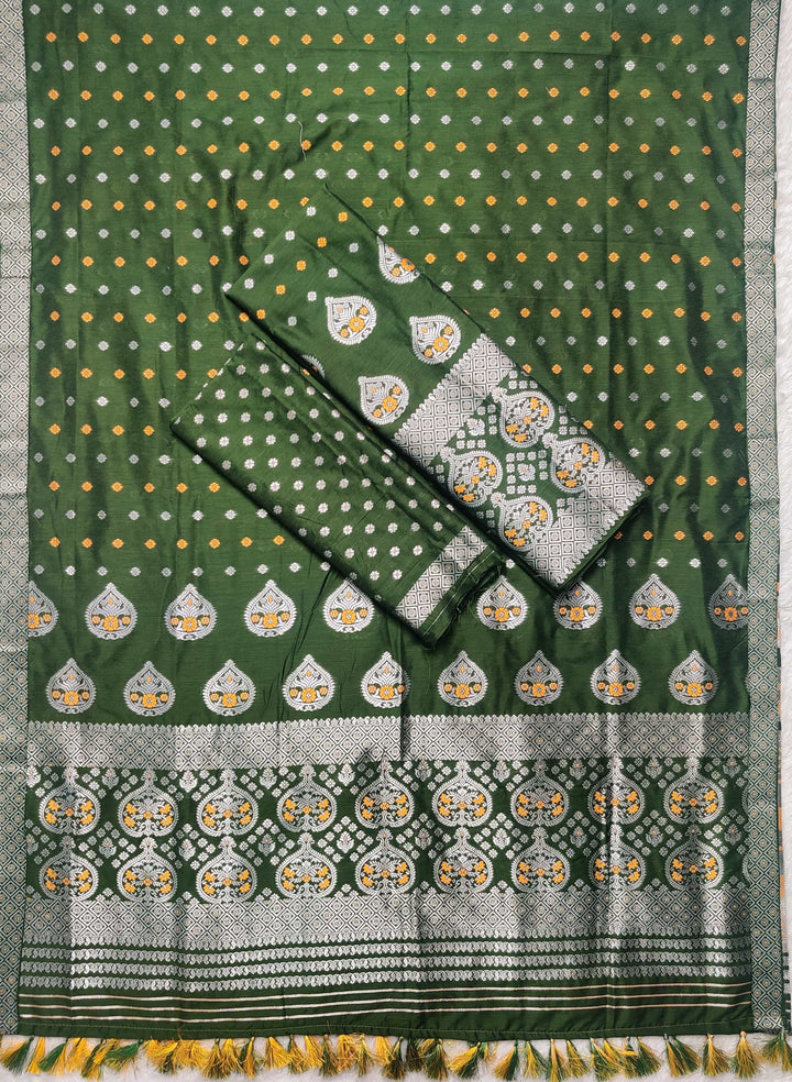 Ready-To-Wear Silver Jari Super Cotton* Mekhela Sador