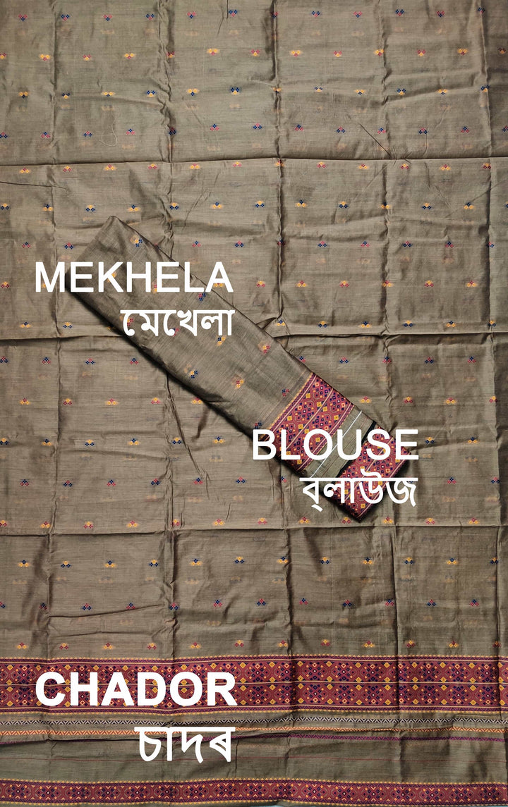 Weaving -Multi-Dhaga Work AC Cotton* Mekhela Sador