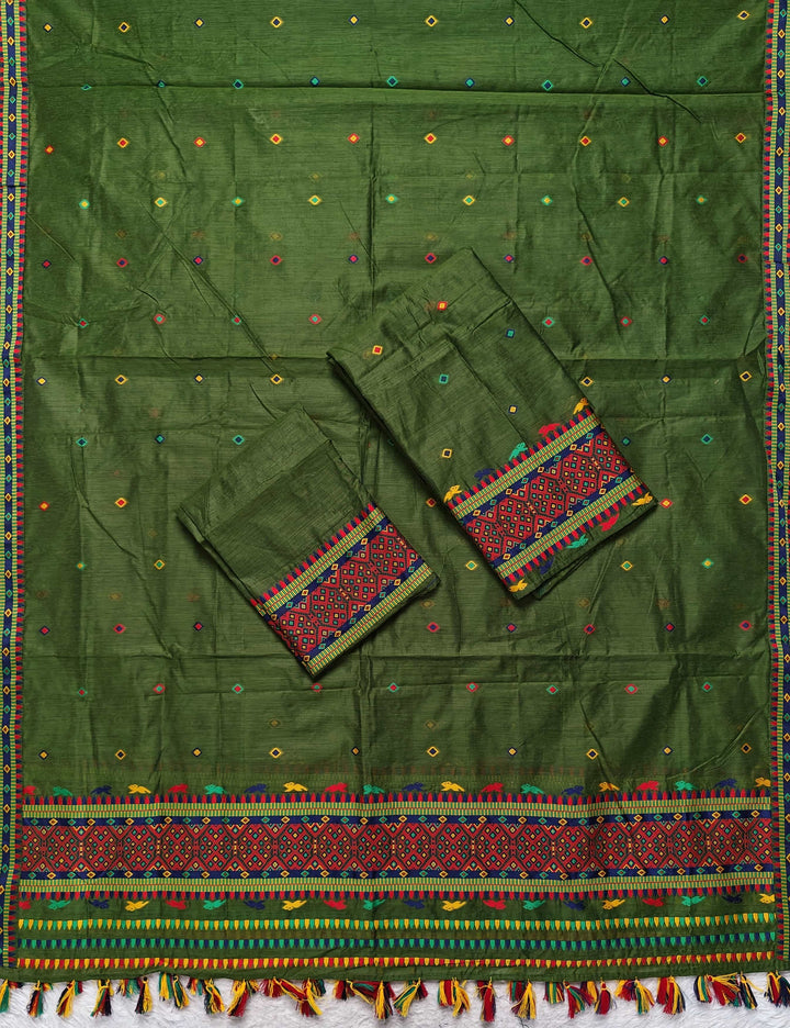 Ready-To-Wear Multi-Dhaga Work AC Cotton* Mekhela Sador