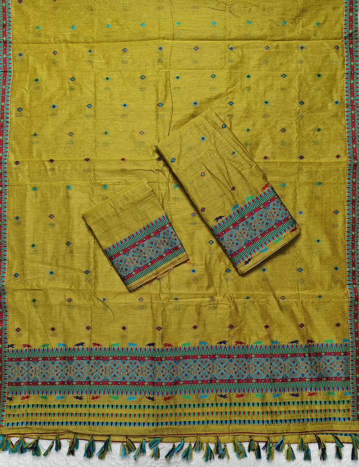 Ready-To-Wear Multi-Dhaga Work AC Cotton* Mekhela Sador