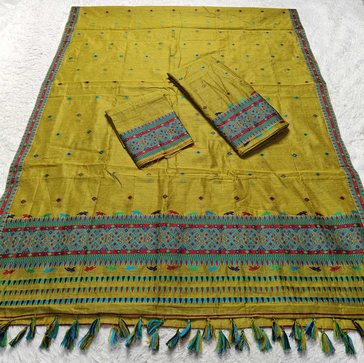 Ready-To-Wear Multi-Dhaga Work AC Cotton* Mekhela Sador