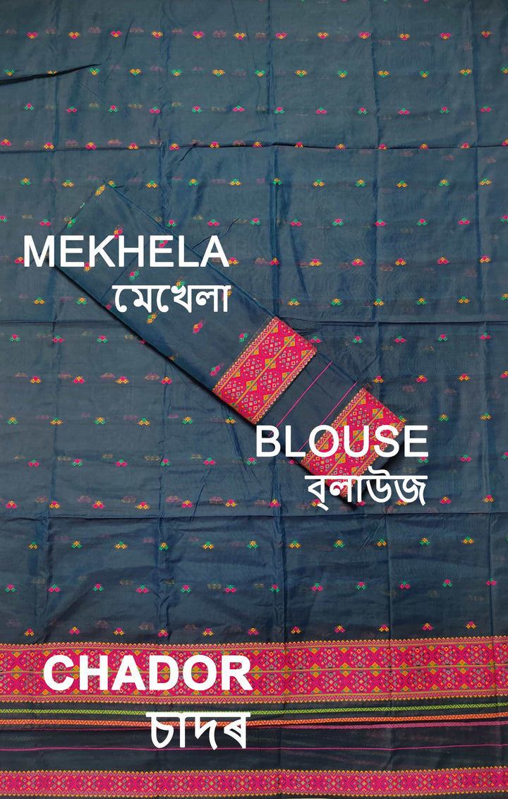 Weaving -Multi-Dhaga Work AC Cotton* Mekhela Sador