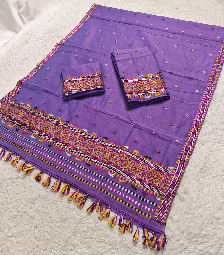 Ready-To-Wear Multi-Dhaga Work AC Cotton* Mekhela Sador