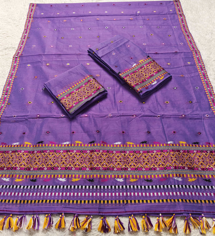 Ready-To-Wear Multi-Dhaga Work AC Cotton* Mekhela Sador