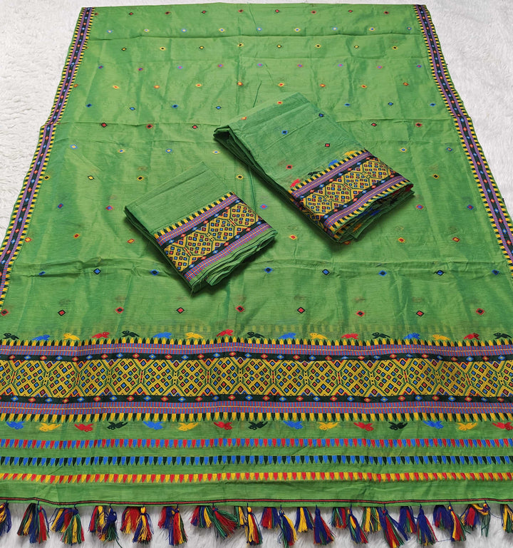 Ready-To-Wear Multi-Dhaga Work AC Cotton* Mekhela Sador