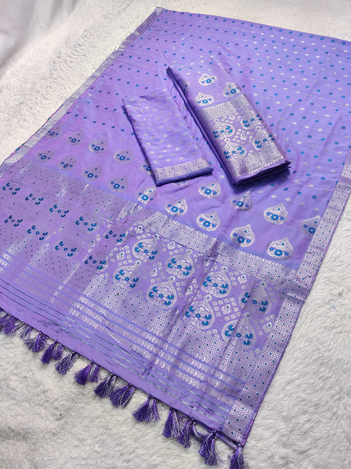 Ready-To-Wear Silver Jari Super Cotton* Mekhela Sador