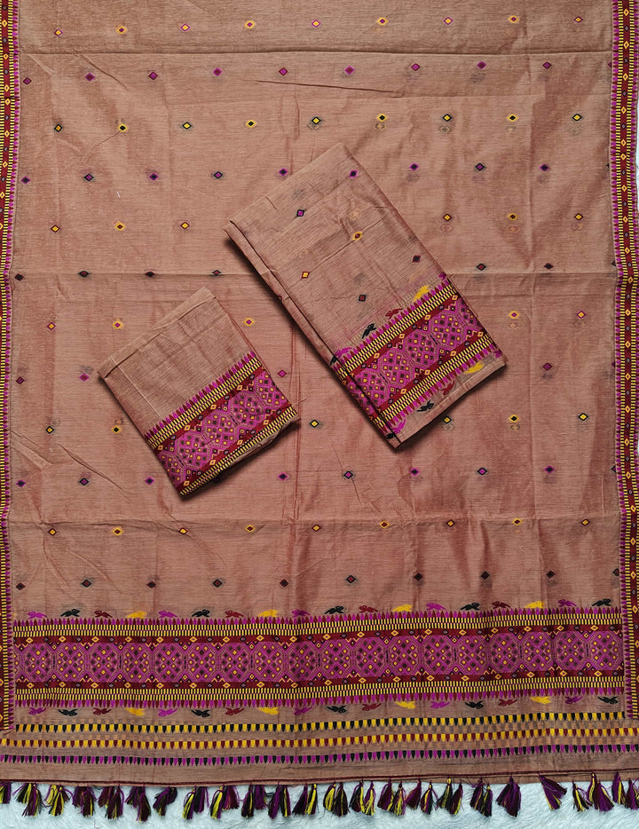 Ready-To-Wear Multi-Dhaga Work AC Cotton* Mekhela Sador