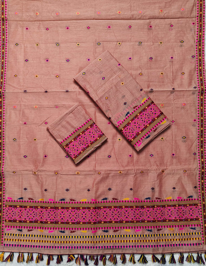 Ready-To-Wear Multi-Dhaga Work AC Cotton* Mekhela Sador