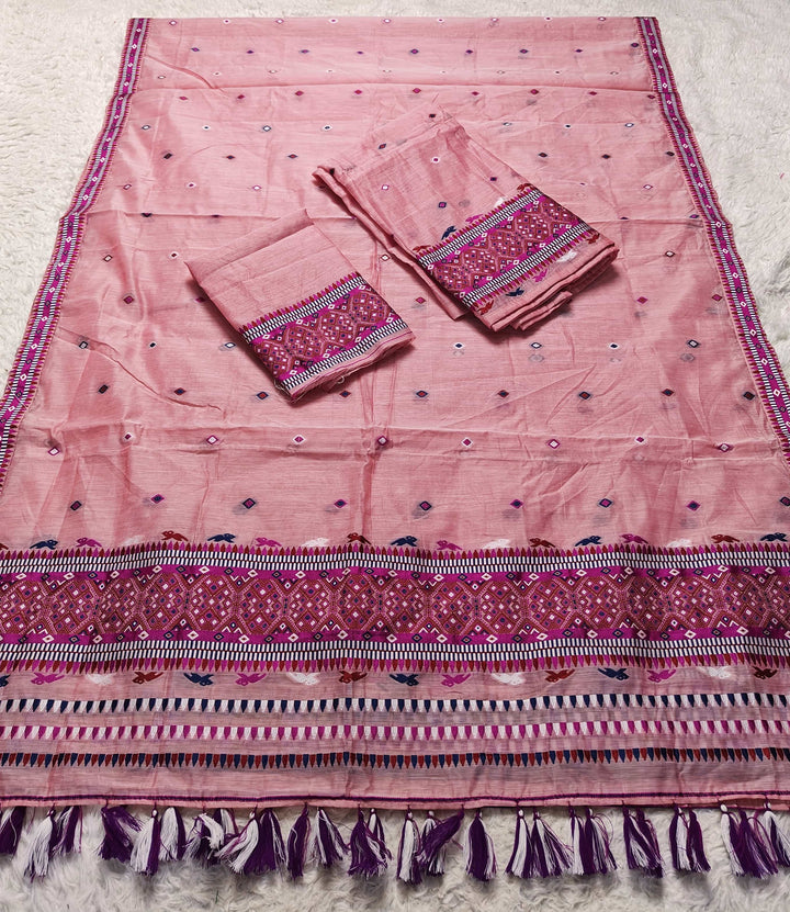 Ready-To-Wear Multi-Dhaga Work AC Cotton* Mekhela Sador