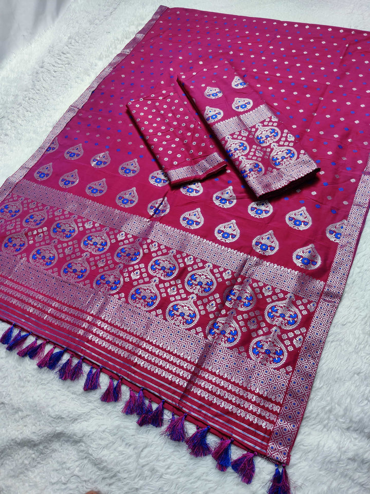 Ready-To-Wear Silver Jari Super Cotton* Mekhela Sador