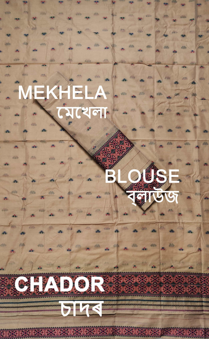 Weaving -Multi-Dhaga Work AC Cotton* Mekhela Sador