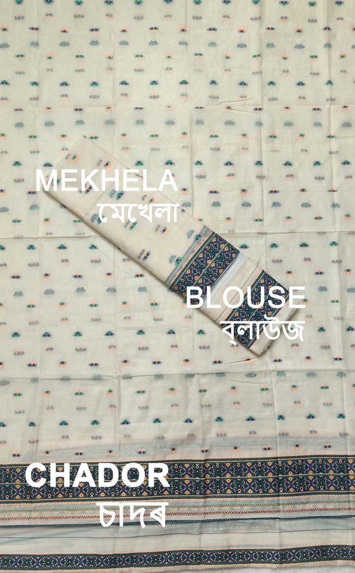 Weaving -Multi-Dhaga Work AC Cotton* Mekhela Sador