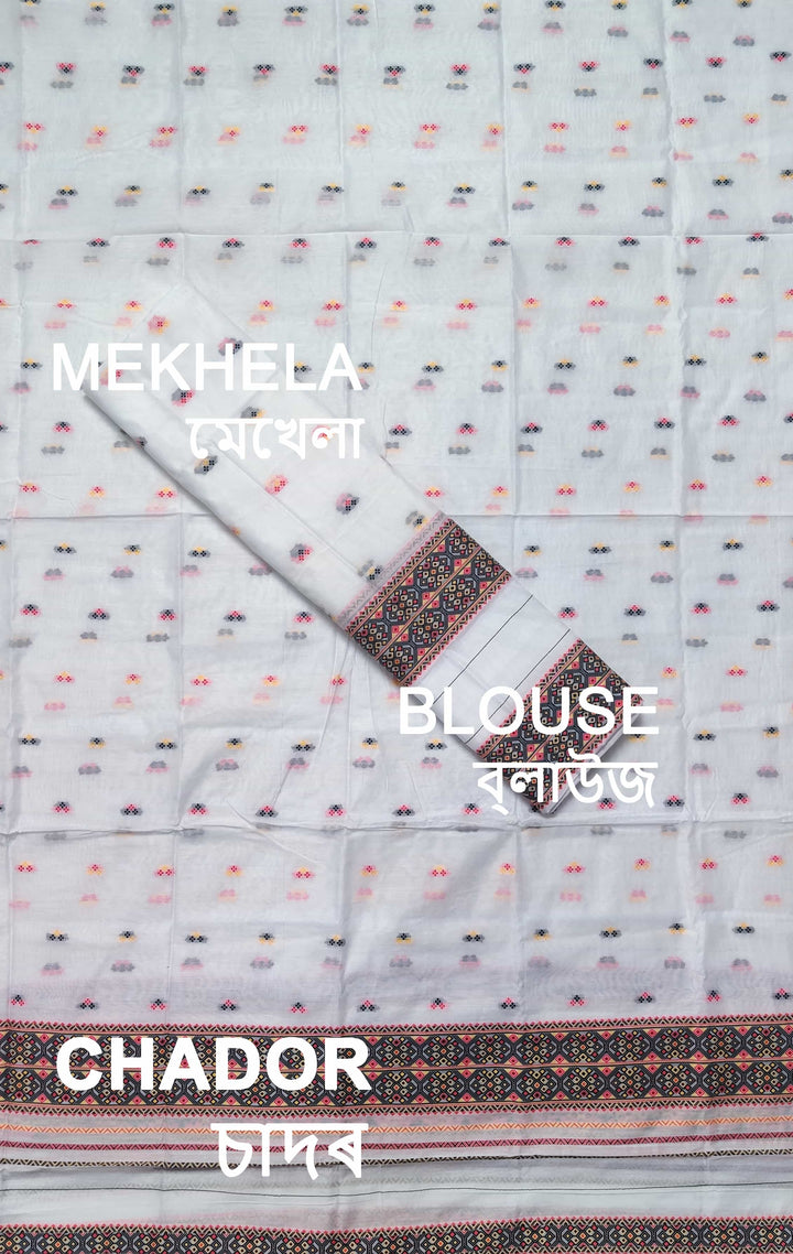 Weaving -Multi-Dhaga Work AC Cotton* Mekhela Sador