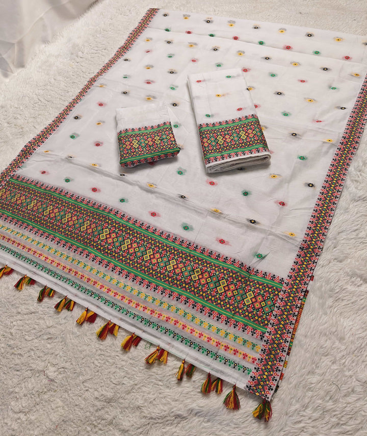 Ready-To-Wear Multi-Dhaga Work AC Cotton* Mekhela Sador