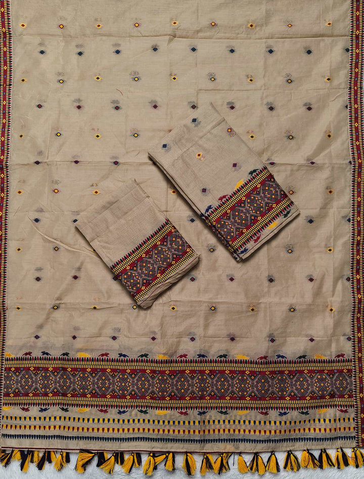 Ready-To-Wear Multi-Dhaga Work AC Cotton* Mekhela Sador