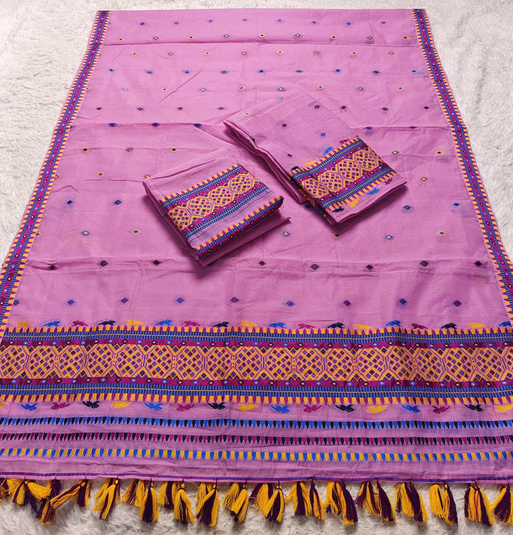 Ready-To-Wear Multi-Dhaga Work AC Cotton* Mekhela Sador