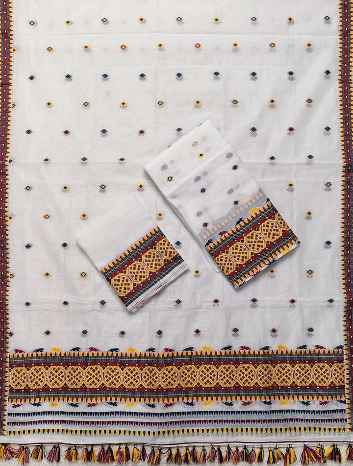 Ready-To-Wear Multi-Dhaga Work AC Cotton* Mekhela Sador