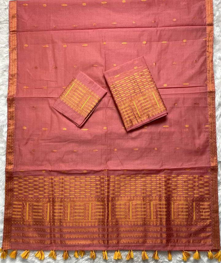 Ready-To-Wear Dhaga & Jari Weaving Work Premium Cotton* Mekhela Sador