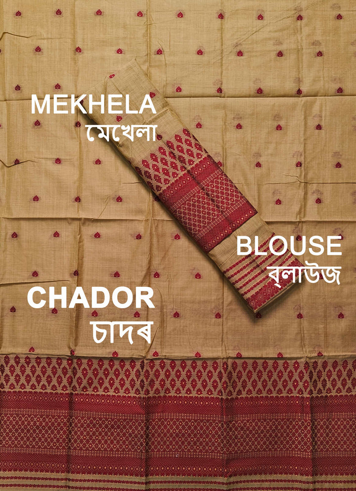 Dhaga & Jari Weaving Work Premium Cotton* Mekhela Sador