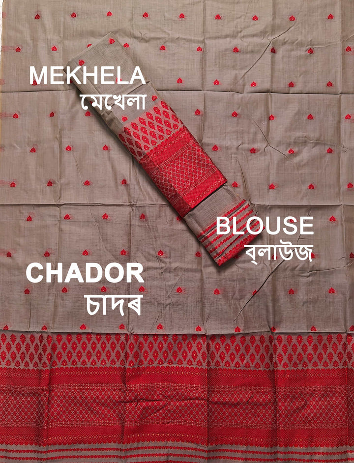 Dhaga & Jari Weaving Work Premium Cotton* Mekhela Sador