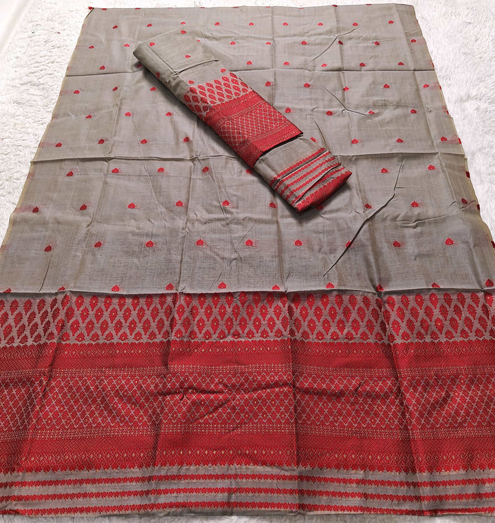 Dhaga & Jari Weaving Work Premium Cotton* Mekhela Sador