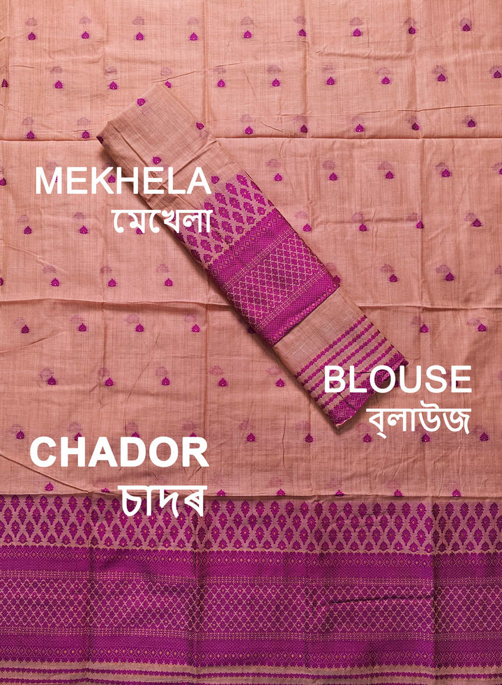 Dhaga & Jari Weaving Work Premium Cotton* Mekhela Sador