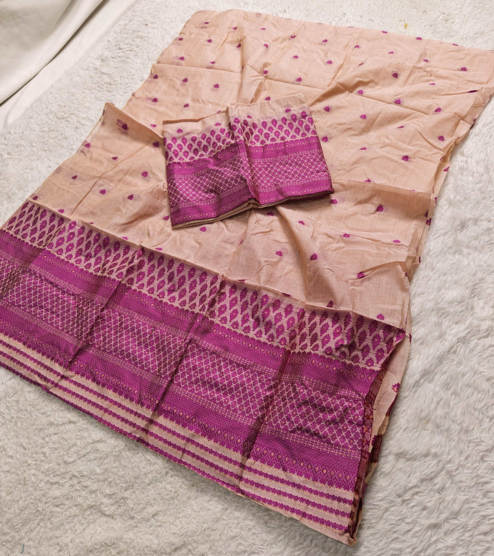 Dhaga & Jari Weaving Work Premium Cotton* Mekhela Sador