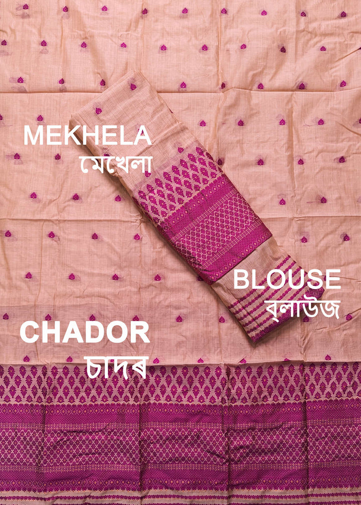 Dhaga & Jari Weaving Work Premium Cotton* Mekhela Sador