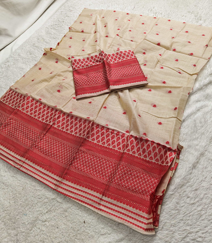 Dhaga & Jari Weaving Work Premium Cotton* Mekhela Sador