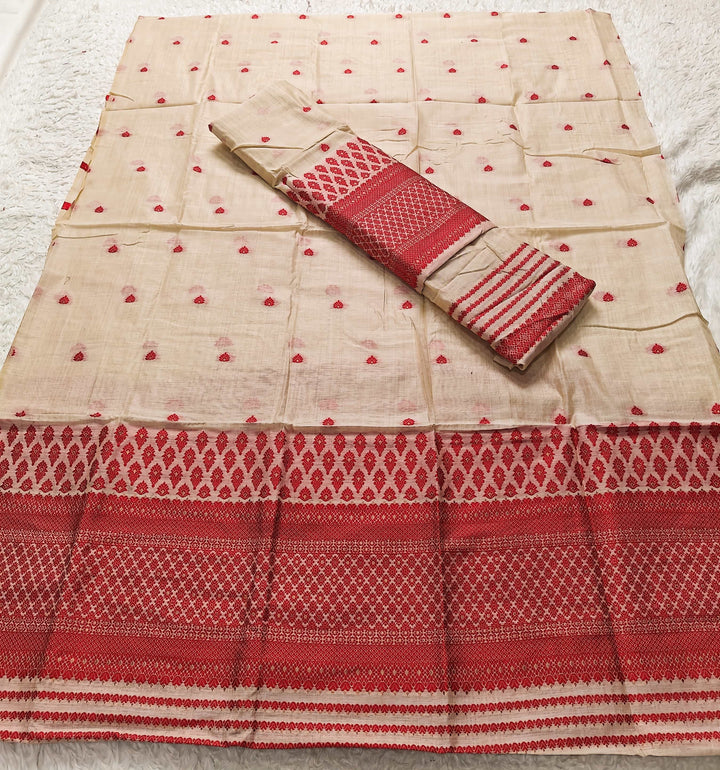 Dhaga & Jari Weaving Work Premium Cotton* Mekhela Sador