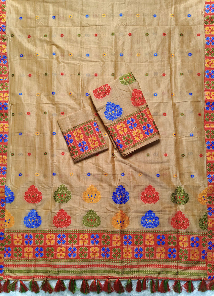 Ready-To-Wear Fixed Pari King Khap Bhagalpuri Art Toss* Mekhela Sador