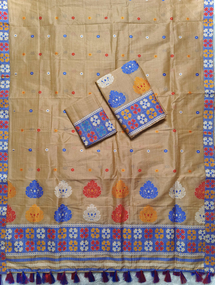 Ready-To-Wear Fixed Pari King Khap Bhagalpuri Art Toss* Mekhela Sador