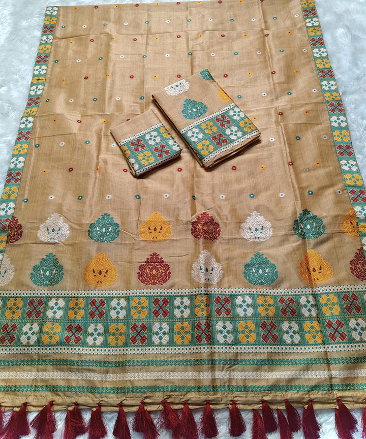 Ready-To-Wear Fixed Pari King Khap Bhagalpuri Art Toss* Mekhela Sador
