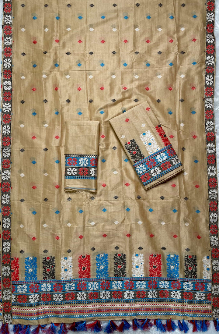 Ready-To-Wear Fixed Pari Bhagalpuri Art Toss* Mekhela Sador