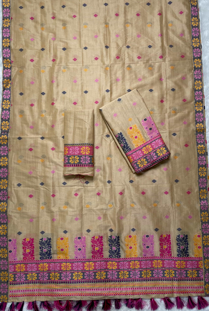 Ready-To-Wear Fixed Pari Bhagalpuri Art Toss* Mekhela Sador