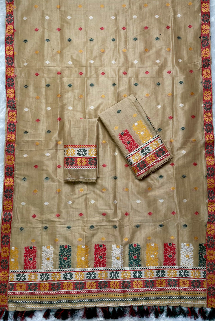 Ready-To-Wear Fixed Pari Bhagalpuri Art Toss* Mekhela Sador