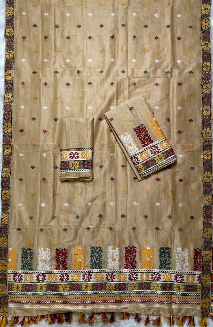 Ready-To-Wear Fixed Pari Bhagalpuri Art Toss* Mekhela Sador