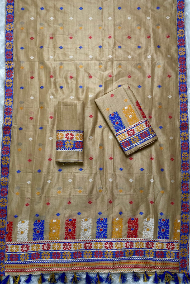 Ready-To-Wear Fixed Pari Bhagalpuri Art Toss* Mekhela Sador