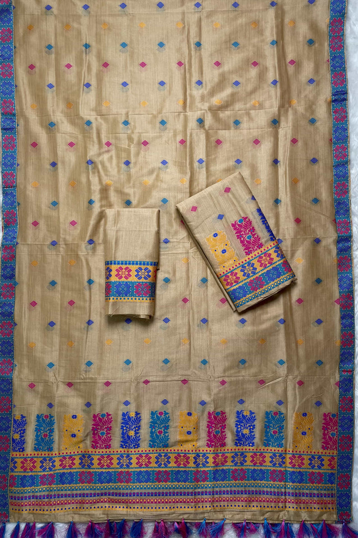 Ready-To-Wear Fixed Pari Bhagalpuri Art Toss* Mekhela Sador