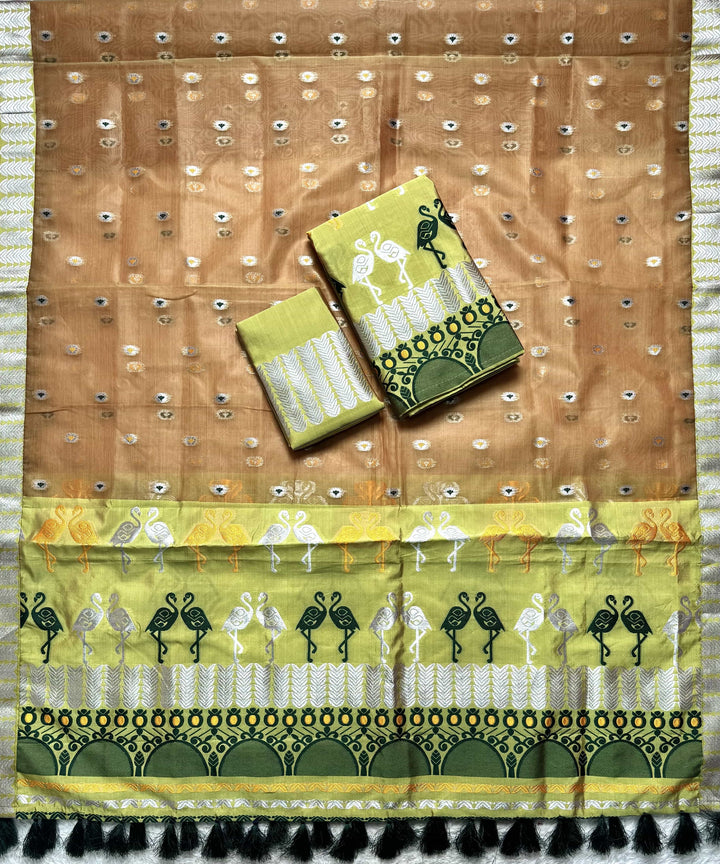 Ready-To-Wear Silver Jari Premium Poly Mekhela Art-Nuni Sador