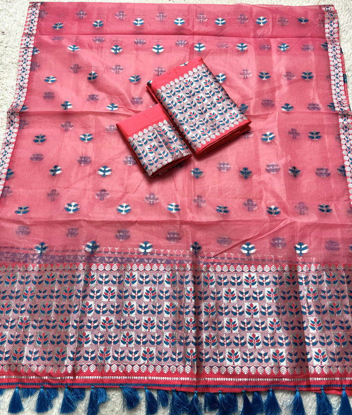 Ready-To-Wear Silver Jari Premium Poly Mekhela Art-Nuni Sador