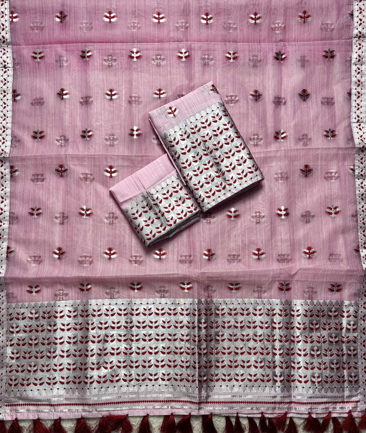 Ready-To-Wear Silver Jari Premium Poly Mekhela Art-Nuni Sador