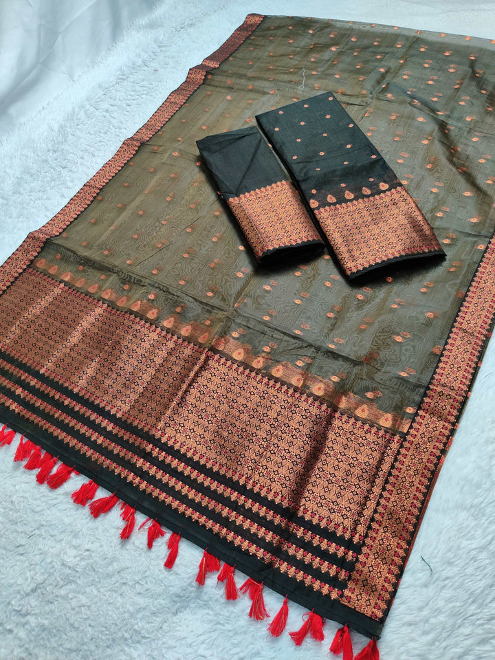 Ready-To-Wear Copper Jari Super Cotton Mekhela Art-Nuni Sador