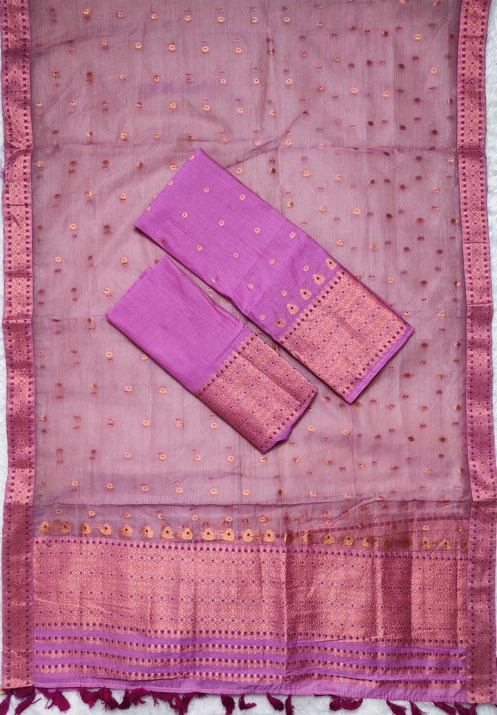Ready-To-Wear Copper Jari Super Cotton Mekhela Art-Nuni Sador