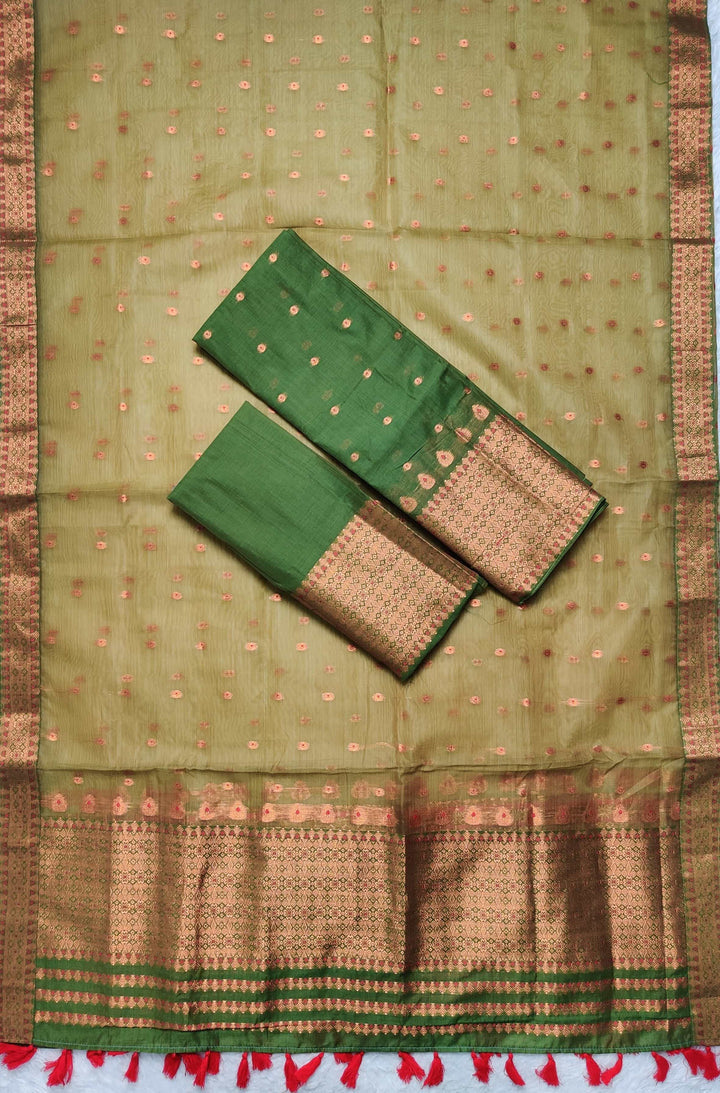 Ready-To-Wear Copper Jari Super Cotton Mekhela Art-Nuni Sador